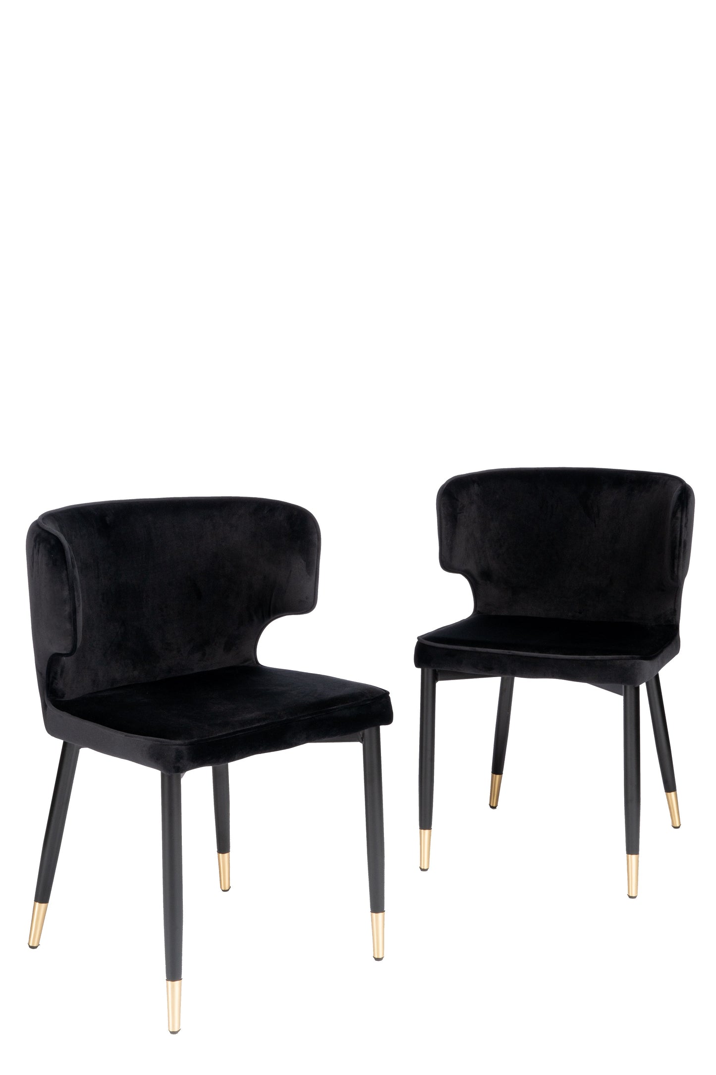 Kayla Upholstered Dining Chair in Black Velvet