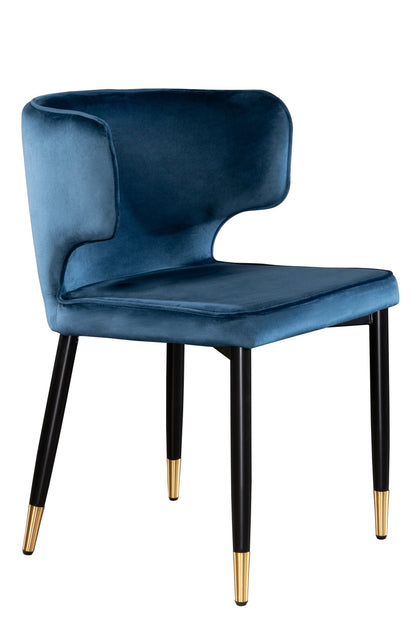 Kayla Upholstered Dining Chair in Blue Velvet