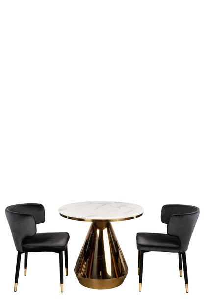 black curved dining chairs