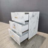 Lyla Marble Look White Nightstand