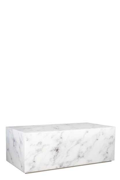 Matteo Block Marble Design Coffee Table in White