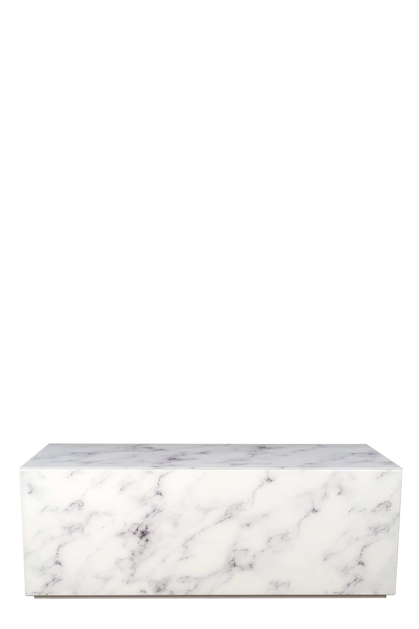 Matteo Block Marble Design Coffee Table in White