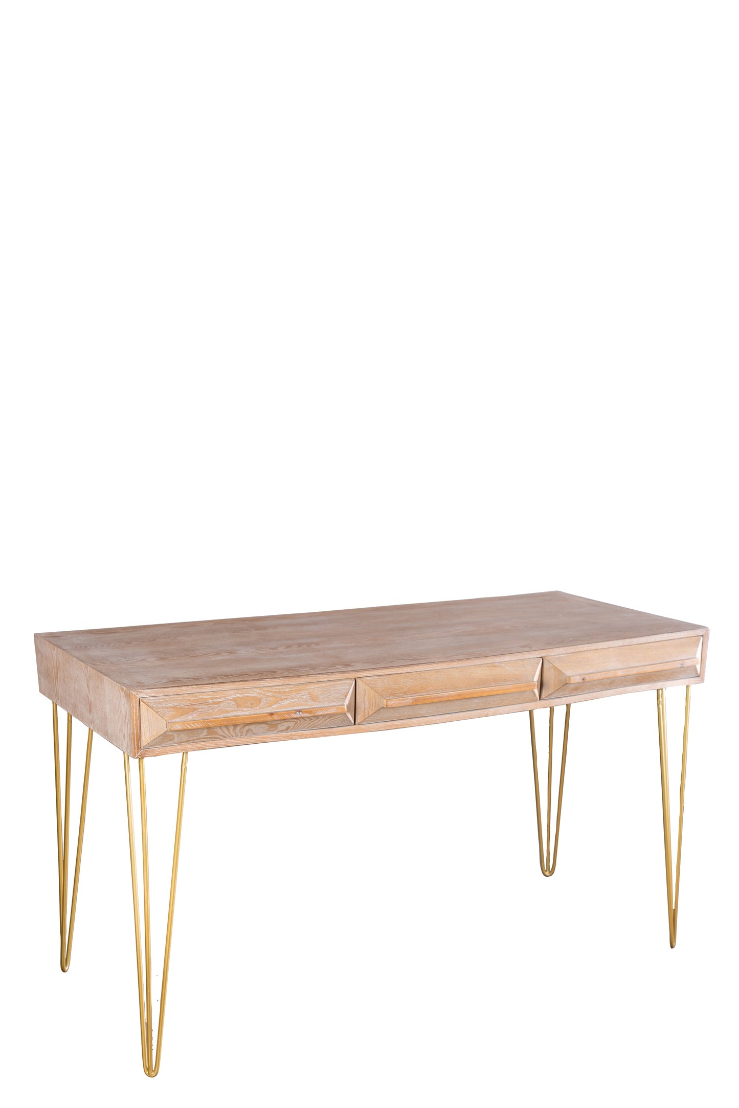 wood and gold desk