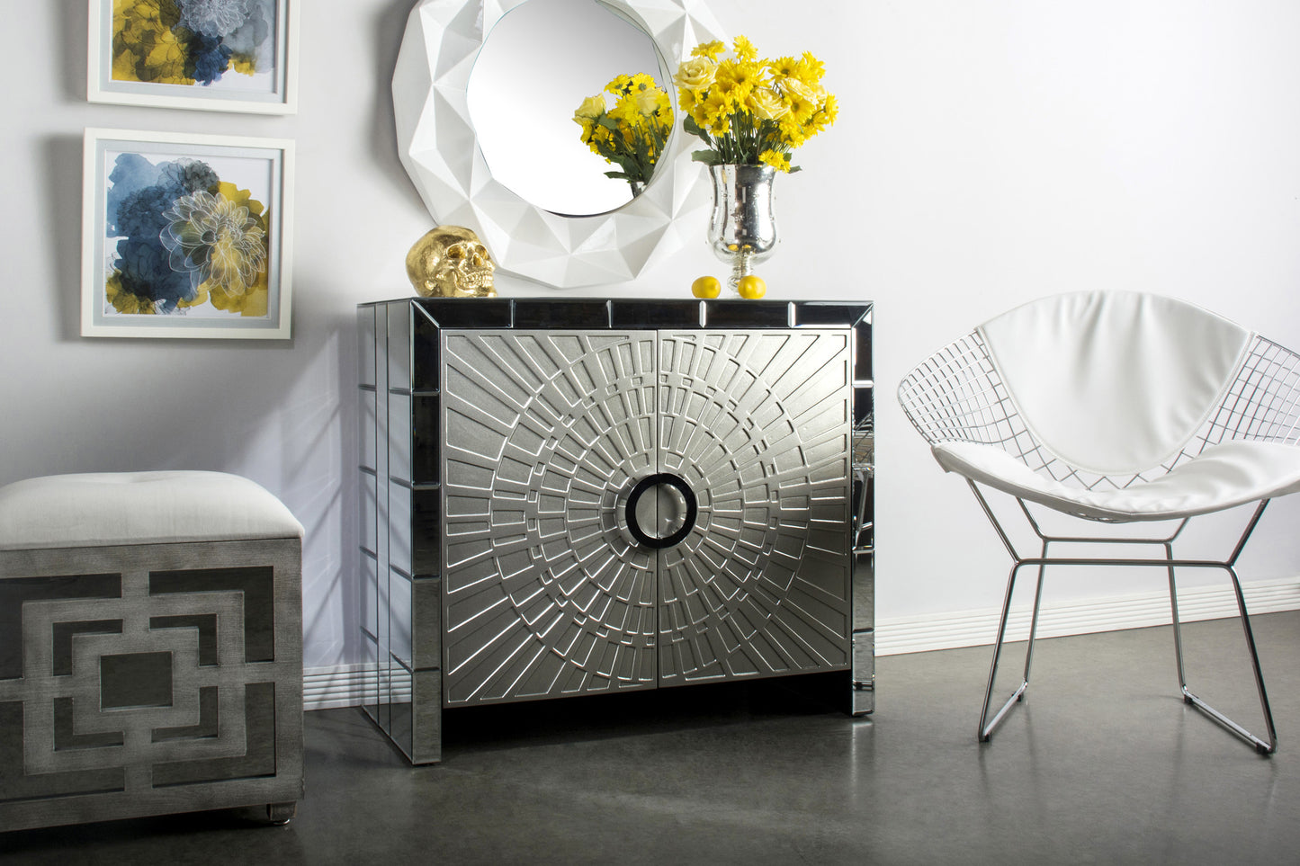 La Croisette Mirrored Accent Cabinet