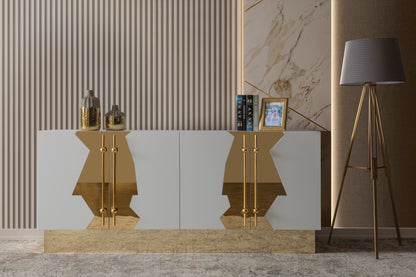 Callista Sideboard in White and Gold