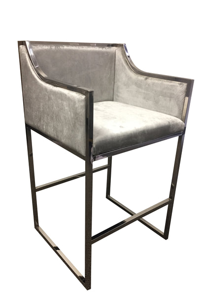 gray velvet counter chairs