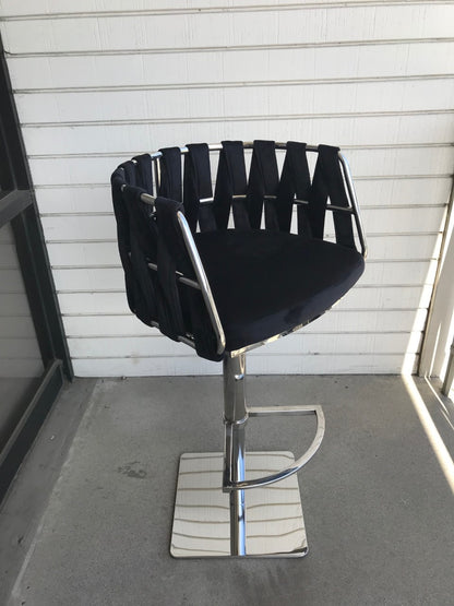 black and chrome kitchen counter chair 